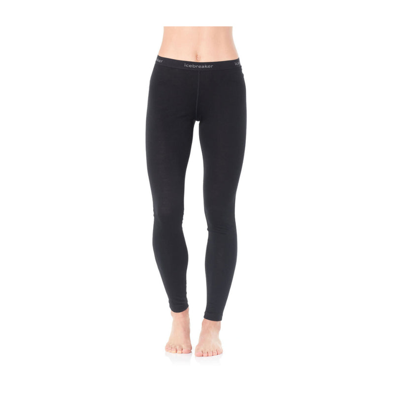 Black | Icebreaker Womens 200 Oasis Legging Image Showing Front View, On A Model.