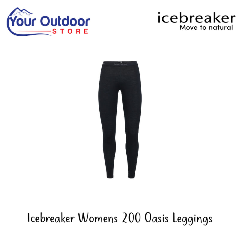 Icebreaker Women's 200 Oasis Leggings | Hero Image Showing All Logos And Titles.