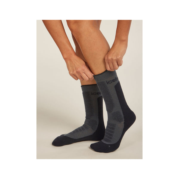 Black/Grey | Icebreaker Women's Merino Hike + Heavy Crew Socks Image Showing No  Logos Or Titles. 