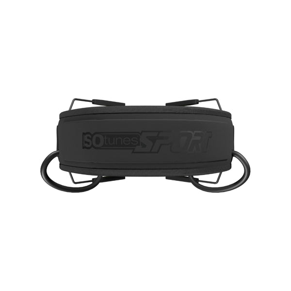 Black/Green | ISOtunes Defy Slim Basic Electronic Shooting Earmuffs Image Showing Top View.