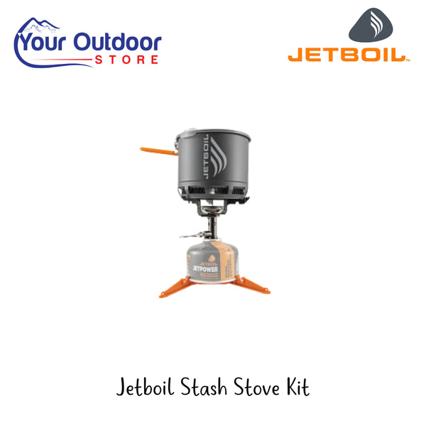 Jetboil Stash Stove Kit | Hero Image Showing All Logos And Titles.