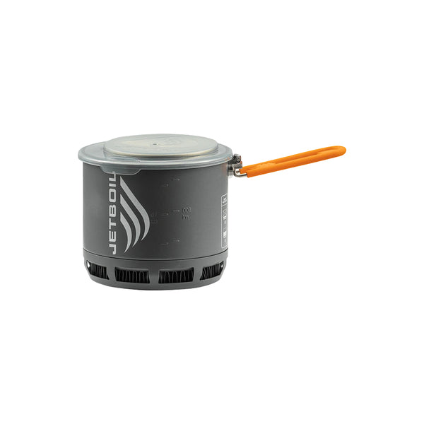 Jetboil Stash Stove Kit | Image Sowing Angled Front View With Handle Out.
