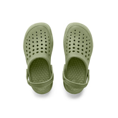 Dusty Olive | Joybees Adult Active Clog Image Showing Top View Of The Pair Of Clogs.