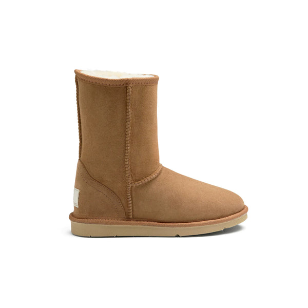 Chestnut | Jumbo Ugg Classic Short Boot Image Showing Side View.