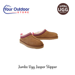 Jumbo Ugg Jasper Slipper | Hero Image Showing All Logos And Titles.