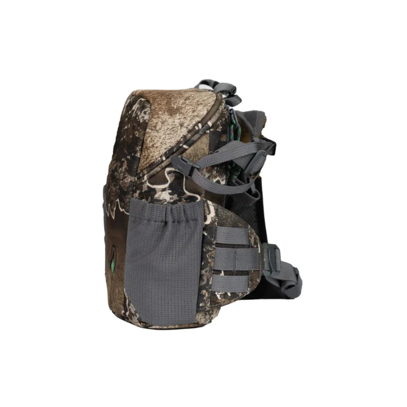 Excape Camo | Ridgeline Kahu Bino Harness - Showing The Right Side Pocket And Strap Attachment.