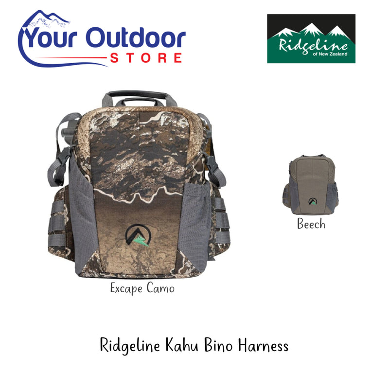 Ridgeline Kahu Bino Harness | Hero Image Showing Logos, Variants and Titles.