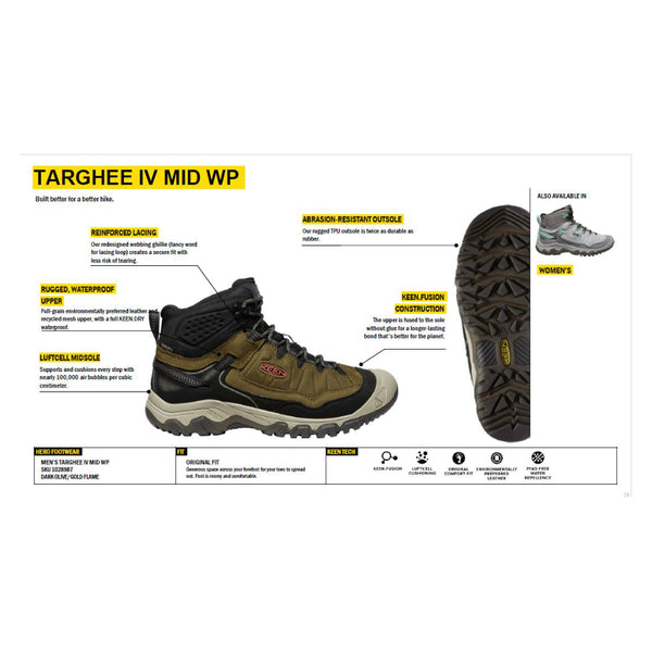 Bison Black | Keen Targhee IV Mid WP Mens Image Showing OverView Of All Specs.