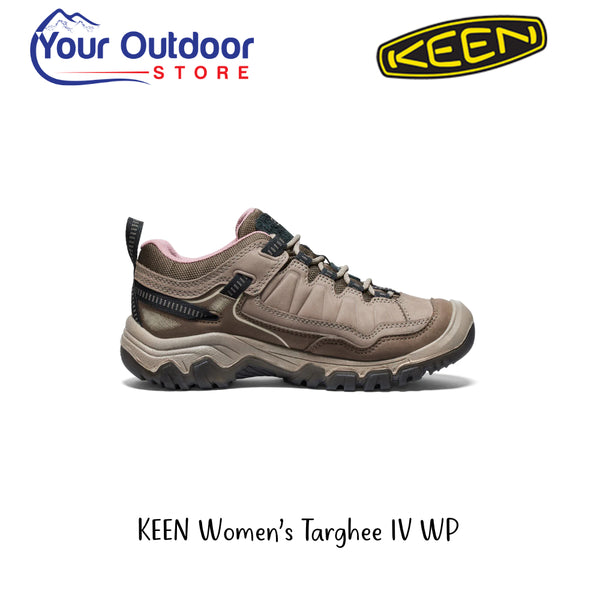 Keen Targhee IV WP Women's Brindle Nostalgia Rose  | Hero Image Showing All Logos And Titles.