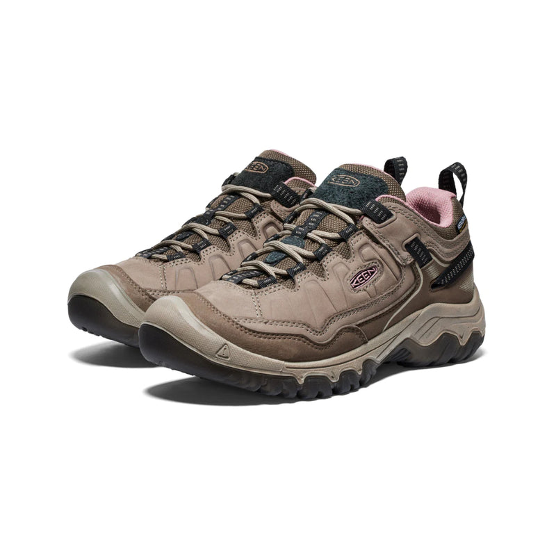 Brindle Nostalgia Rose | Keen Targhee IV WP Women's Image Showing Angled Side View Of Both Shoes.