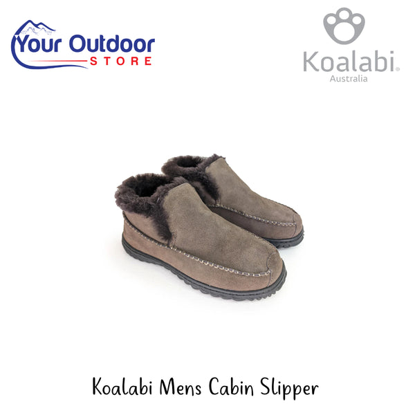Koalabi Mens Cabin Slipper | Hero Image Showing All Logos And Titles.