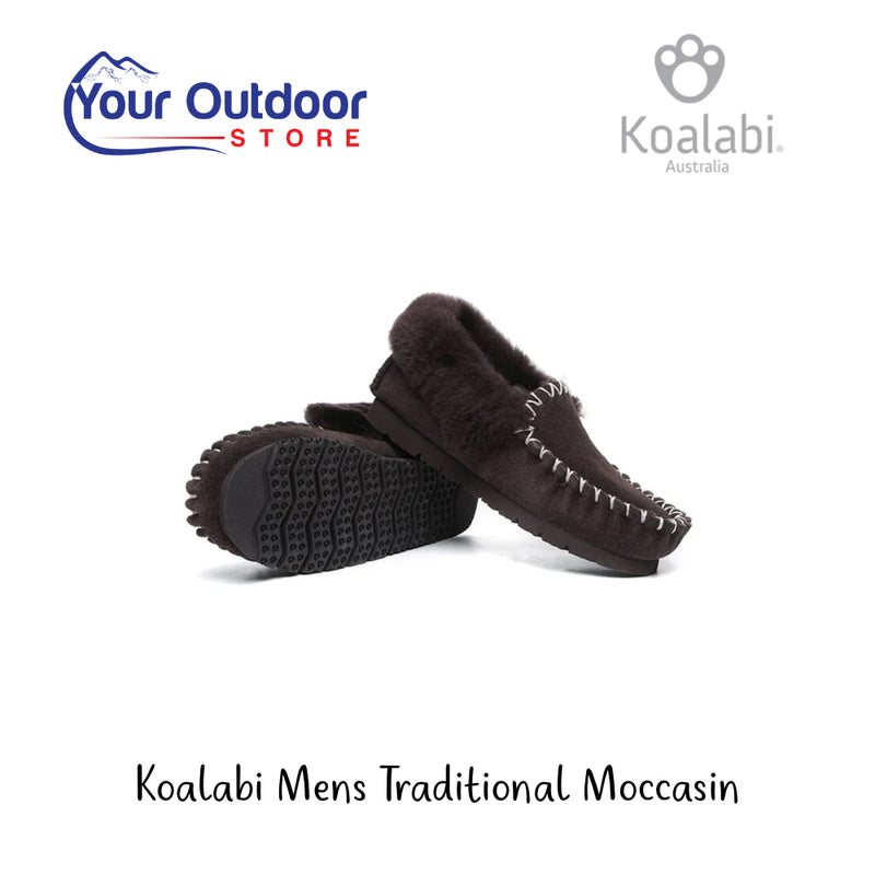 Koalabi Mens Traditional Moccasin | Hero Image Showing All Logos And Titles.