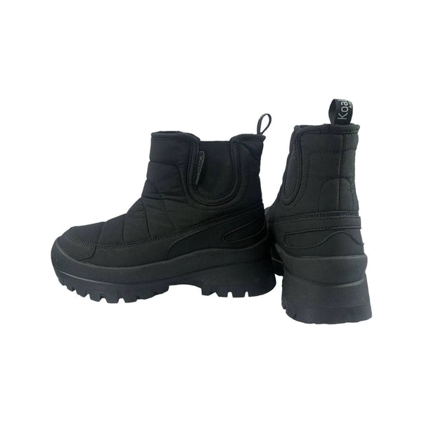 Black | Koalabi Womens Mika Sheepskin Boot Image Showing Side And Back Views.