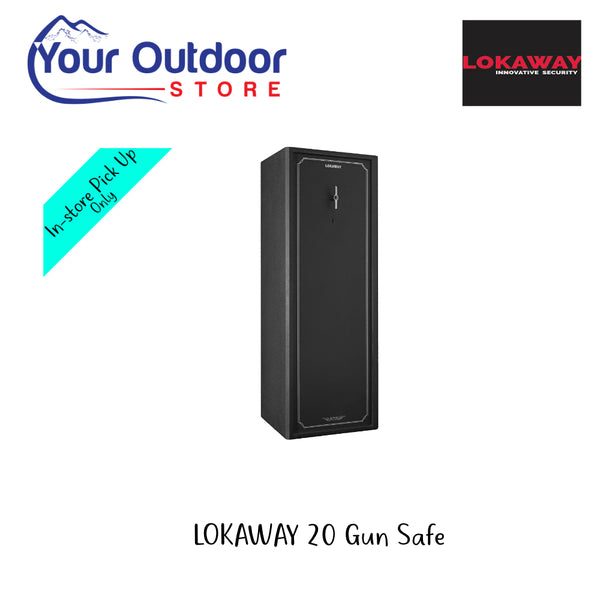 Lokaway 20 Gun Safe | Hero Image Showing Logos and Title.