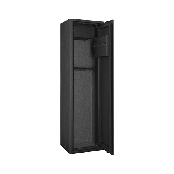 Black | Lokaway 20 Gun Safe. Angled View With Doors Open.