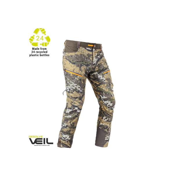 Desolve Veil | Legacy Trousers Image Displaying Made From 24 Recycled Bottles Logo.