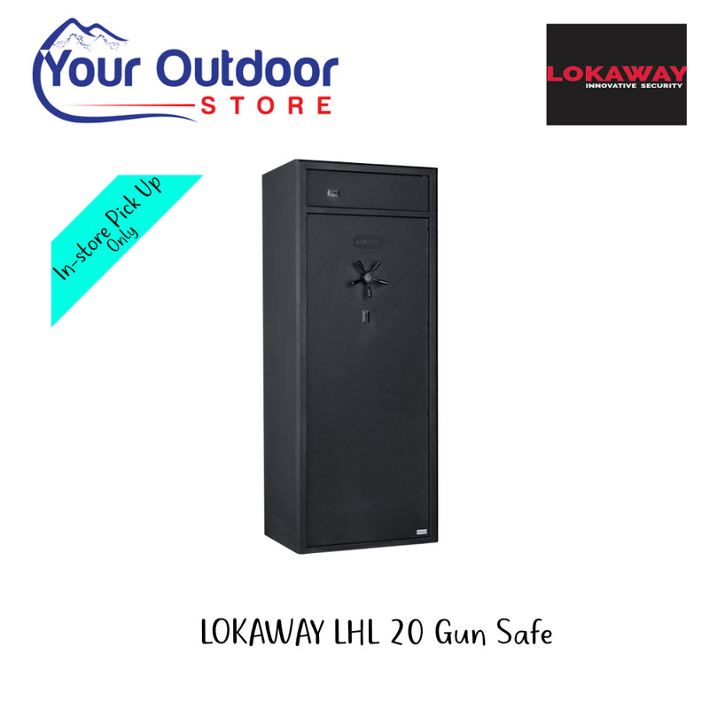 Lokaway LHL20 Gun Safe | Hero Image Showing Logos and Title.