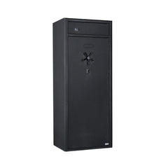 Black | Lokaway LHL20 Gun Safe. No Logos, Angled View With Doors Closed.