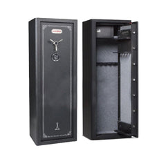 Black | Lokaway LOK3DCH 12 Gun Safe. Side by side, Internal and external  view.