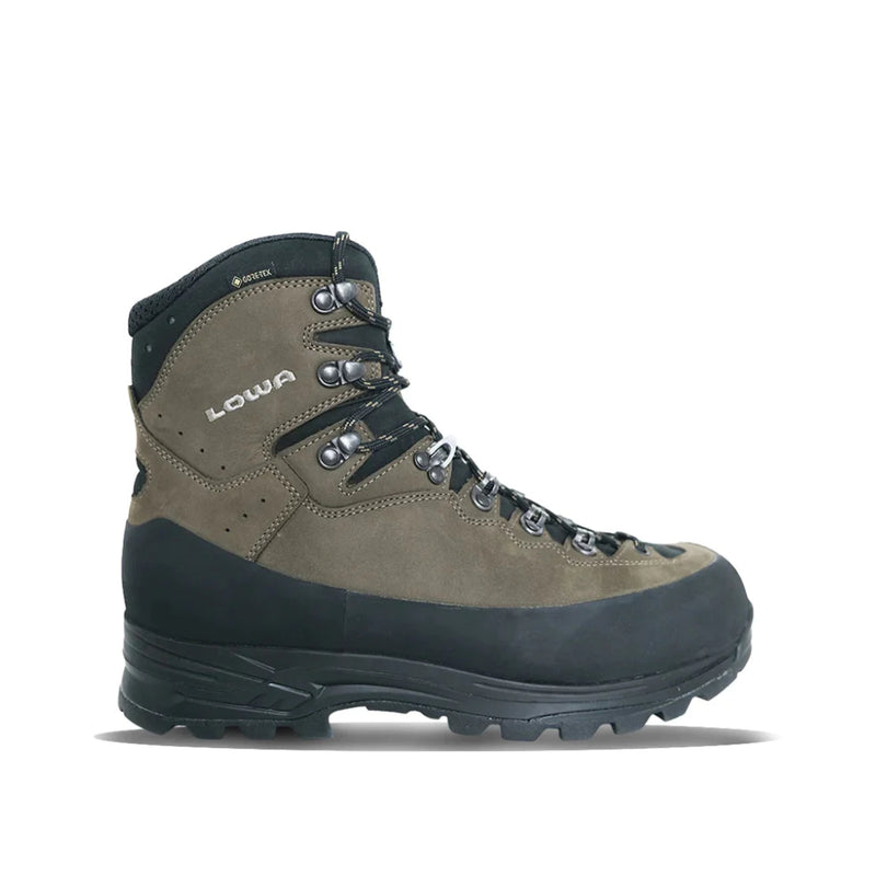 Sepia Black | Lowa High Country Evo Gore Tex Wide Boot. Side View. 