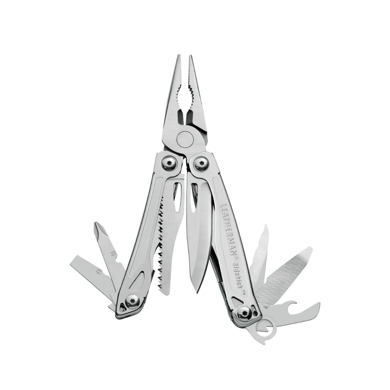 Leatherman Sidekick | Image Showing No Logos Or Titles, Top View All Tools Out.