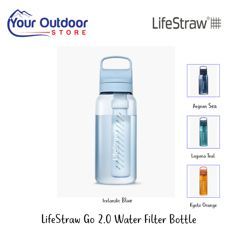 LifeStraw Go 2.0 Water Filter Bottle | Hero Image Showing All Logos, Titles And Variants.
