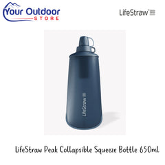 LifeStraw Peak Collapsible Squeeze Bottle 650ml | Hero image showing all Logos And Titles.