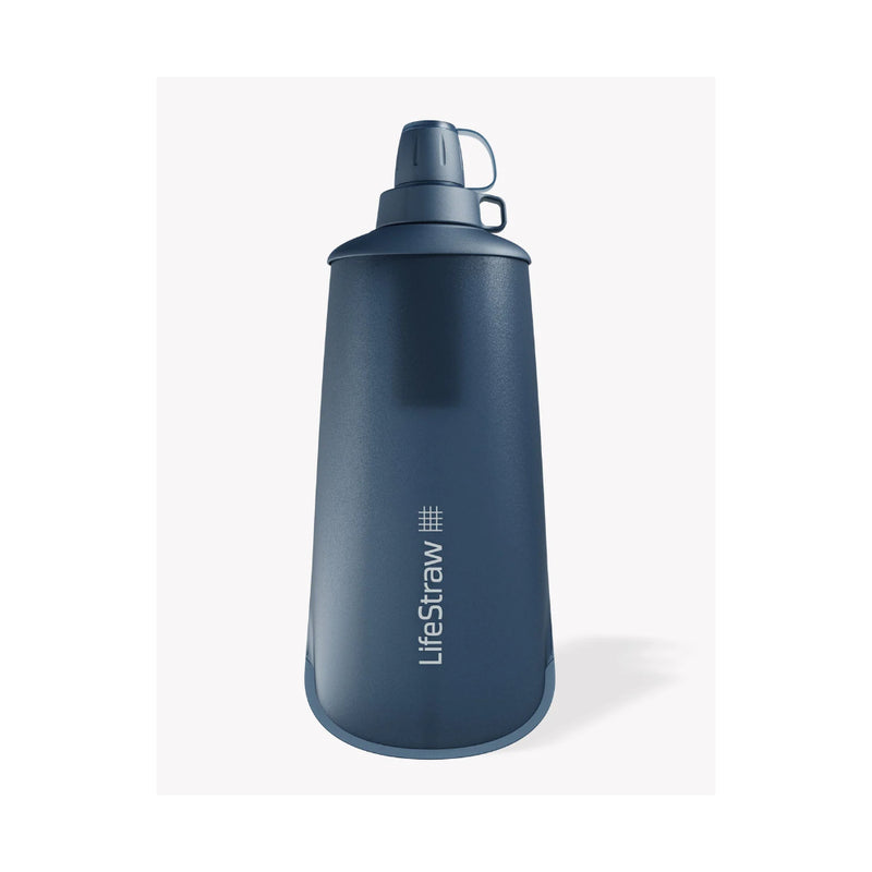 Mountain Blue | LifeStraw Peak Collapsible Squeeze Bottle 1L Image Showing No Logos Or Titles.