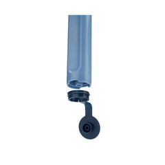 Mountain Blue | LifeStraw Peak Personal Water Filter Straw Image Showing Close Up View Of Bottom Cap Off For Hose Standard Hose Attachment.