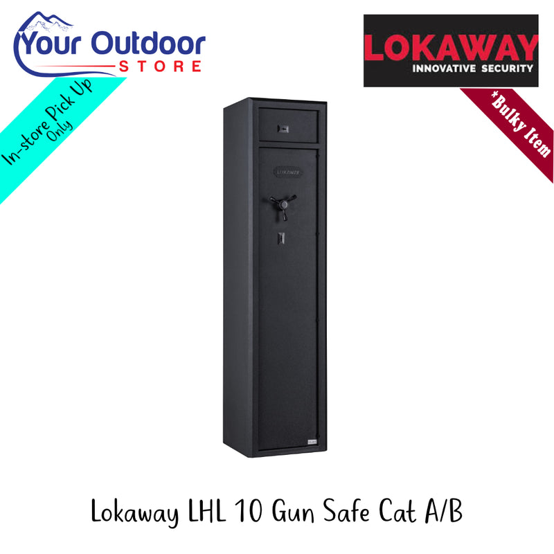 Lokaway LHL 10 Gun Safe Cat A-B | Hero Image Showing All Logos And Titles.