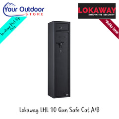 Lokaway LHL 10 Gun Safe Cat A-B | Hero Image Showing All Logos And Titles.
