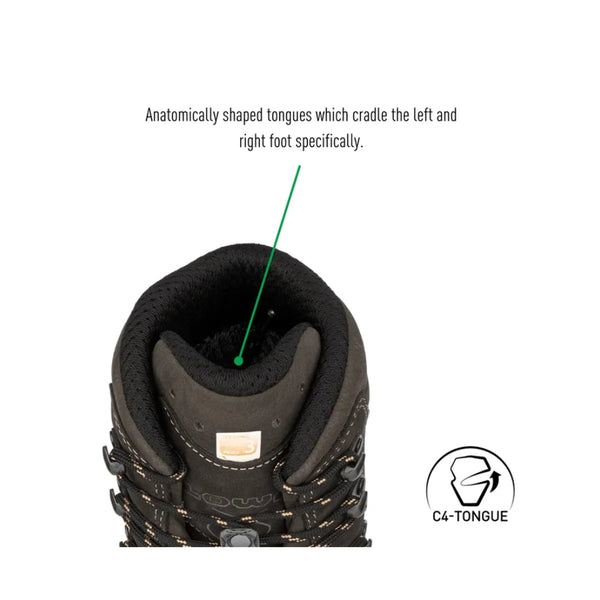 Brown | Lowa Mens Ranger EVO GTX WXL Image Showing Information On The C4-Tongue.
