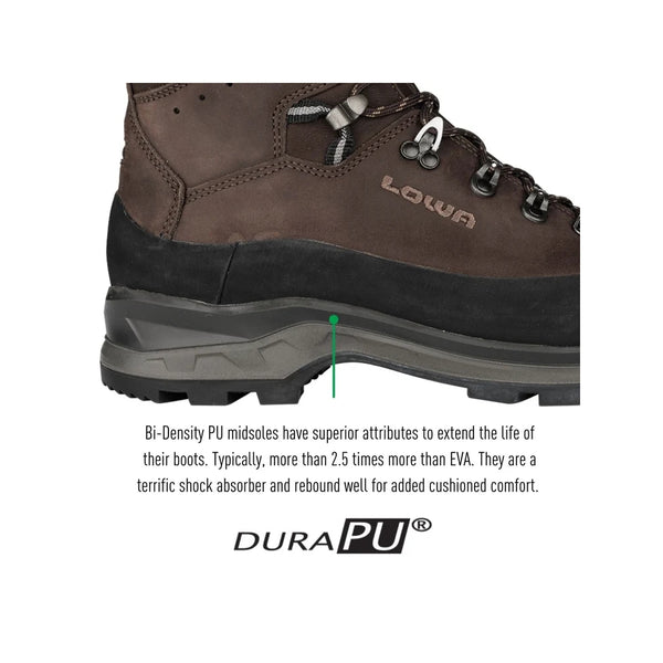 Brown | LOWA Mens Ranger EVO GTX WXL Image Showing Information On The Midsoles.