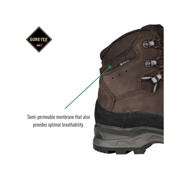 Brown | LOWA Mens Ranger EVO GTX WXL Image Showing Information On The Gore-Tex.