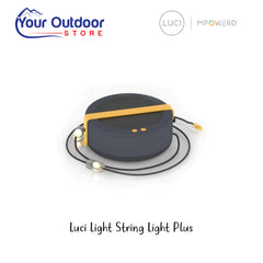 Luci Light String Light Plus | Hero Image Showing Logos And Titles.