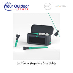 Luci Solar Anywhere Site Lights | Hero Image Showing Logos And Titles.