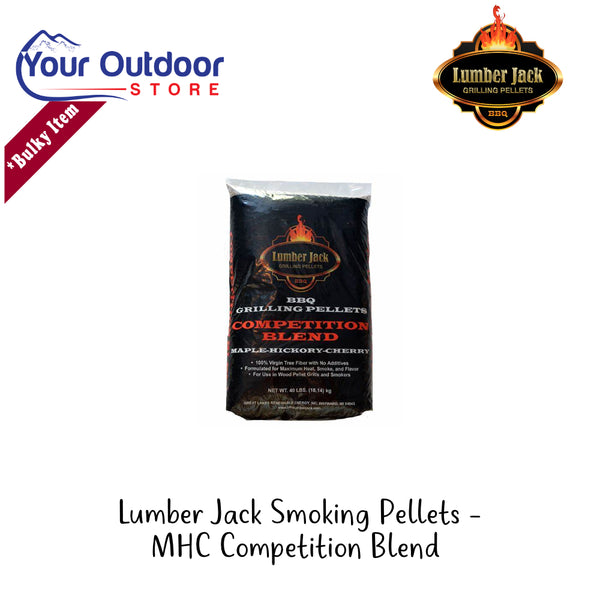Lumber Jack Smoking Pellets - MHC Competition Blend | Hero Image Showing All Logos And Titles.