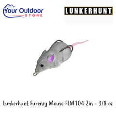 Lunkerhunt Furenzy Mouse FLM104 2in-3/8oz | Hero Image Showing All Logos And Titles.