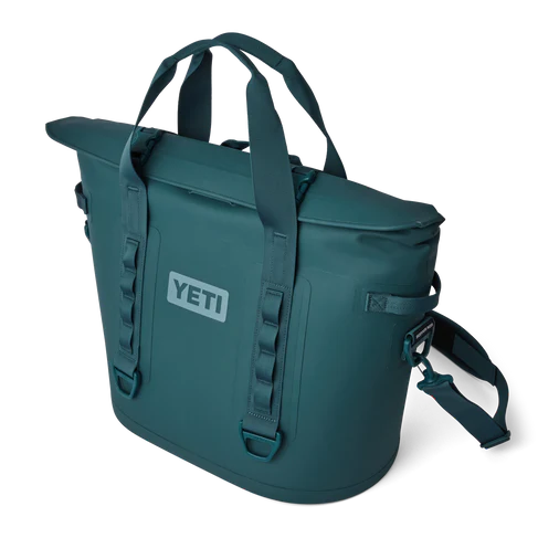 Agave Teal | Angled side view of closed bag.