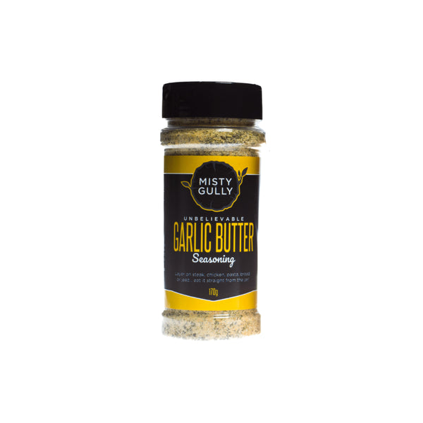 170g | Misty Gully Unbelievable Garlic Butter Seasoning Image Showing no Logos Or Titles.