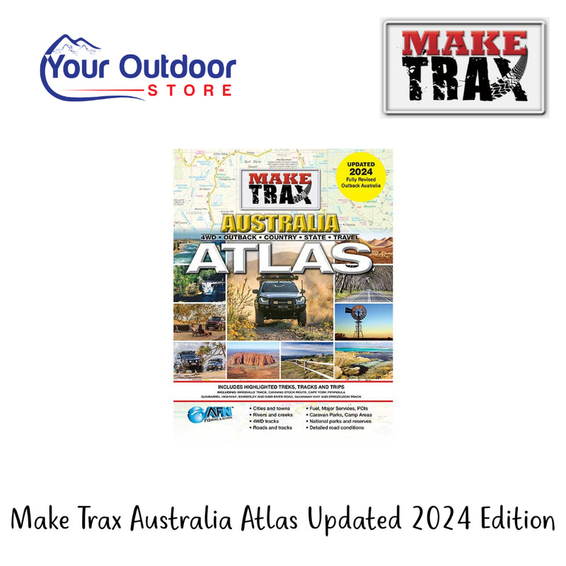 Make Trax Australia Atlas Updated 2024 Edition | Hero Showing All Logos And Titles.