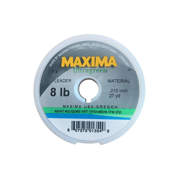 8 LB | Maxima Ultragreen Leader 25yd Spool Image Showing No Logos Or Titles.