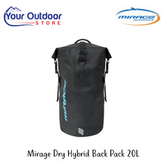 Mirage Dry Hybrid 20L Backpack | Hero Image Showing All Logos And Titles.