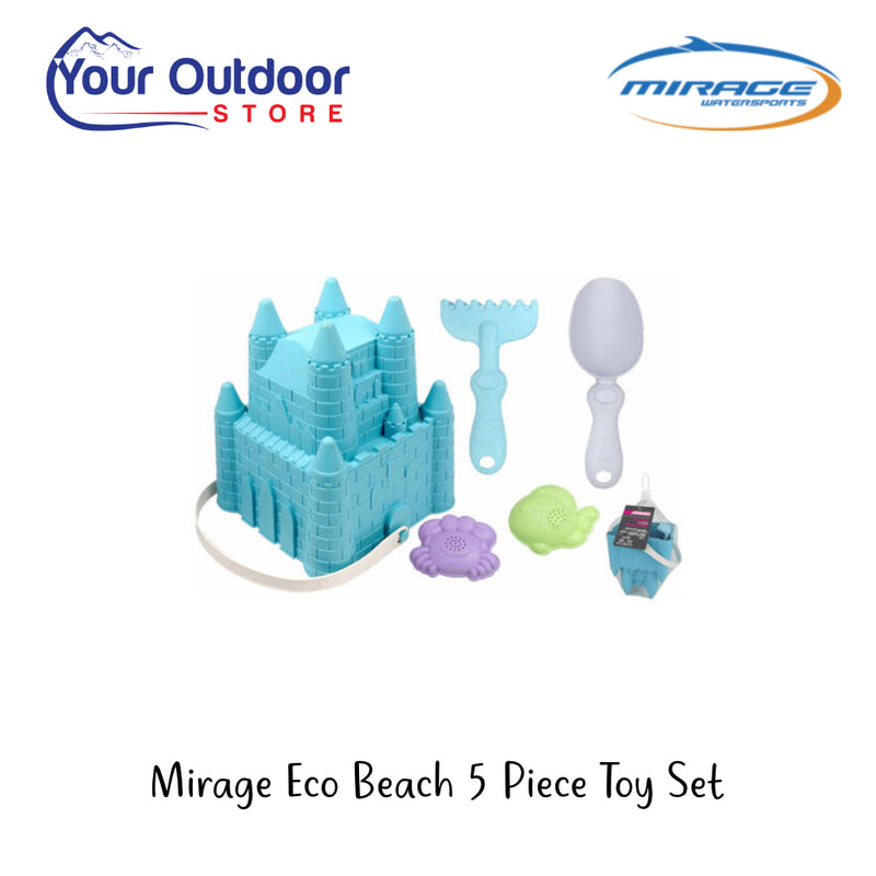 Mirage Eco Beach 5 Piece Beach Set | Hero Image Showing All Logos An Titles.