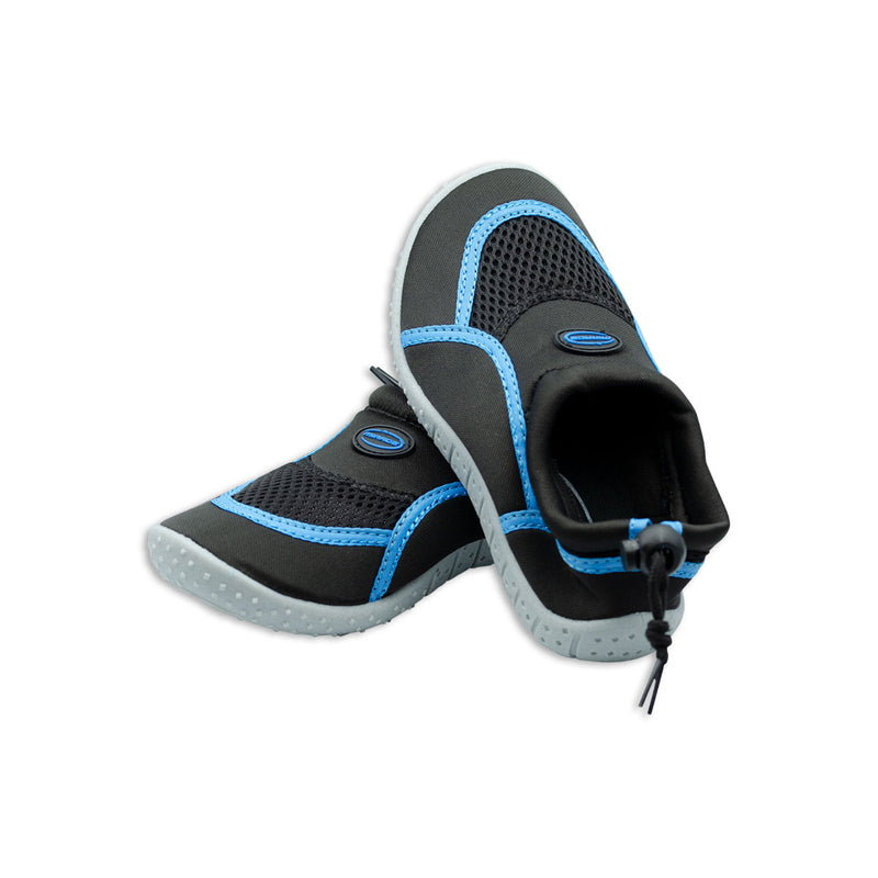 Blue/Black | Mirage Kids Aqua Shoe Image Showing Back View.