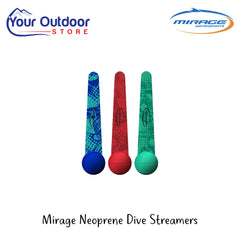 Mirage Neoprene Dive Streamers | Hero Image Showing All Logos And Titles.