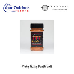 Misty Gully Death Salt | Hero image Showing All Logos And Titles.