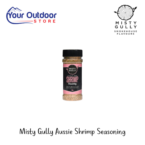 Misty Gully Aussie Shrimp Seasoning | Hero Image Showing All Logos And Titles.