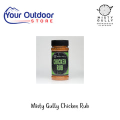 Misty Gully Chicken Rub | Hero Image Showing All Logos And Titles.