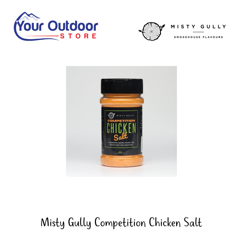 Misty Gully Competition Chicken Salt | Hero Image Showing All Logos And Titles.